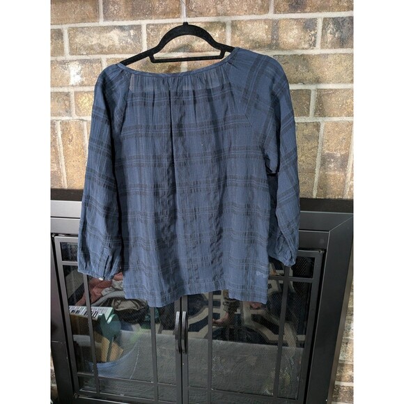 Loft Women's Petite S Long Sleeve Blouse Blue - Picture 3 of 5